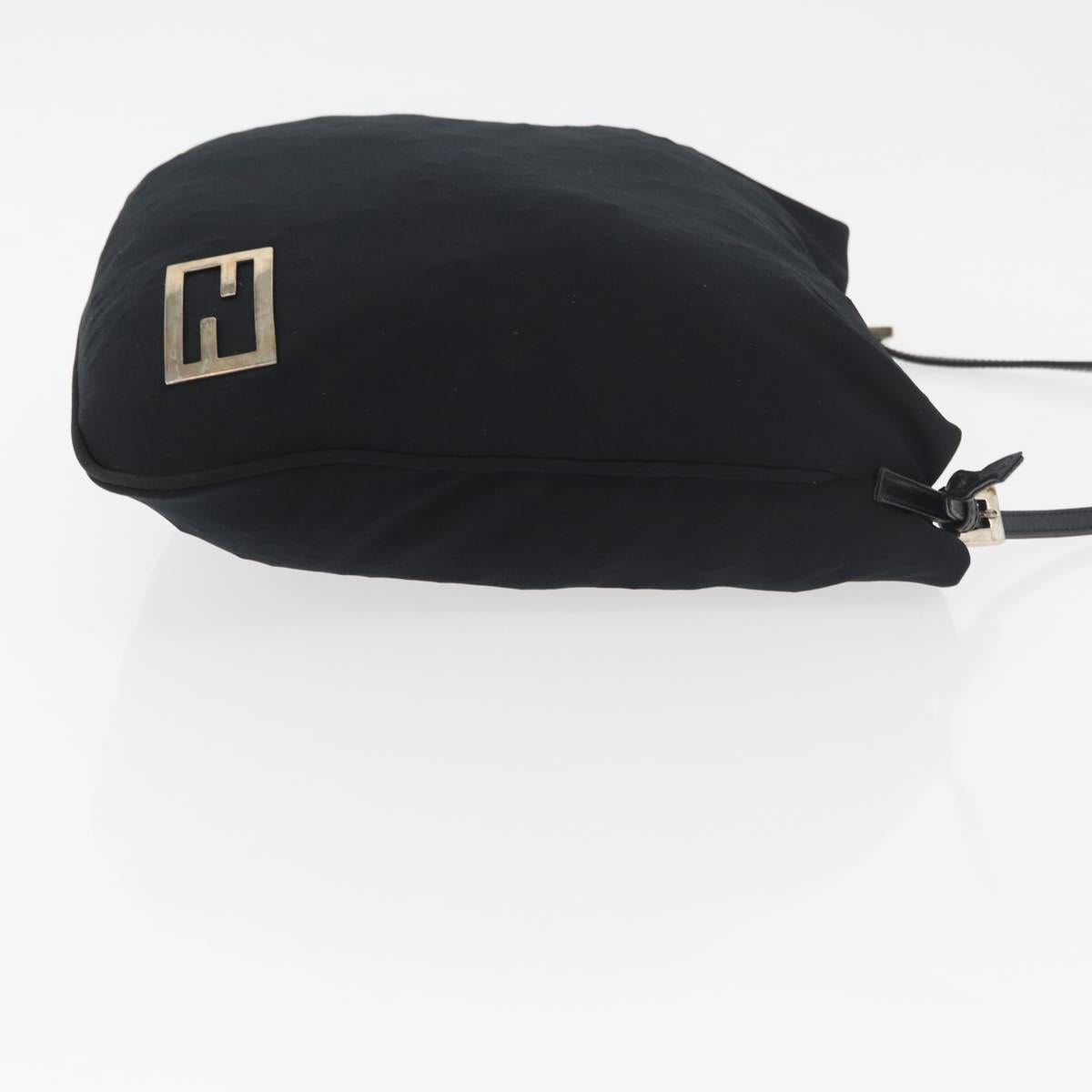 FENDI Shoulder Bag Nylon Black Silver