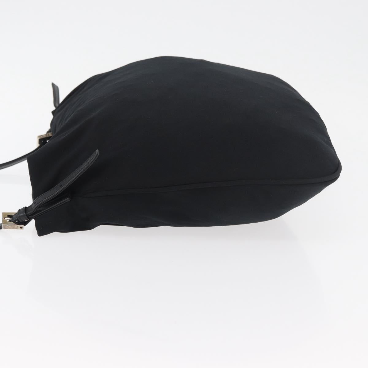 FENDI Shoulder Bag Nylon Black Silver