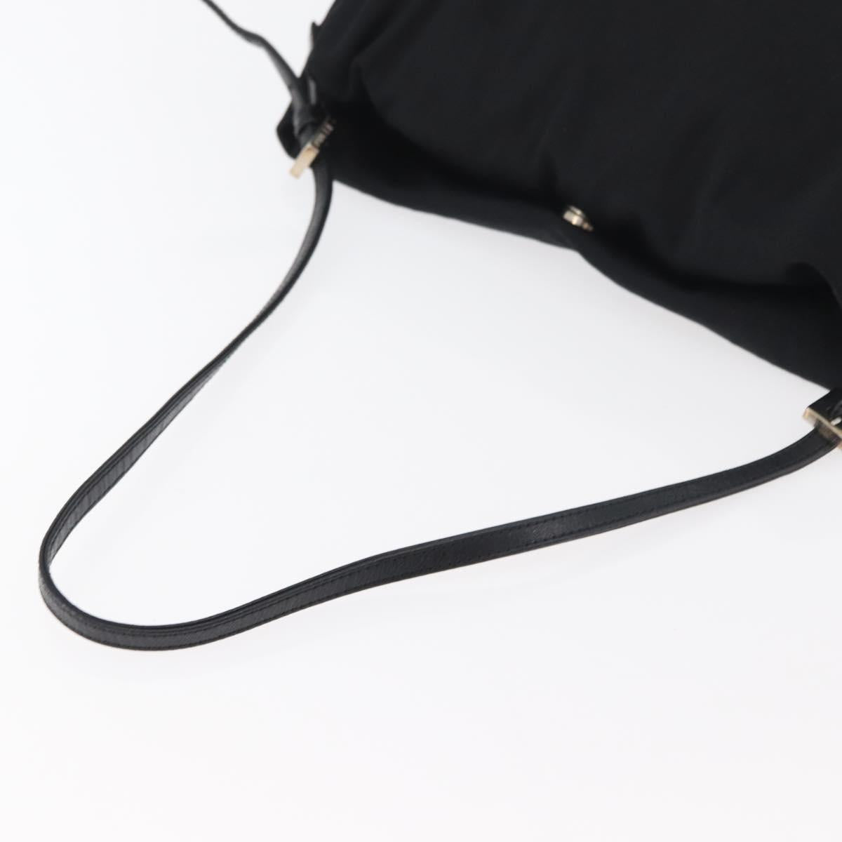 FENDI Shoulder Bag Nylon Black Silver