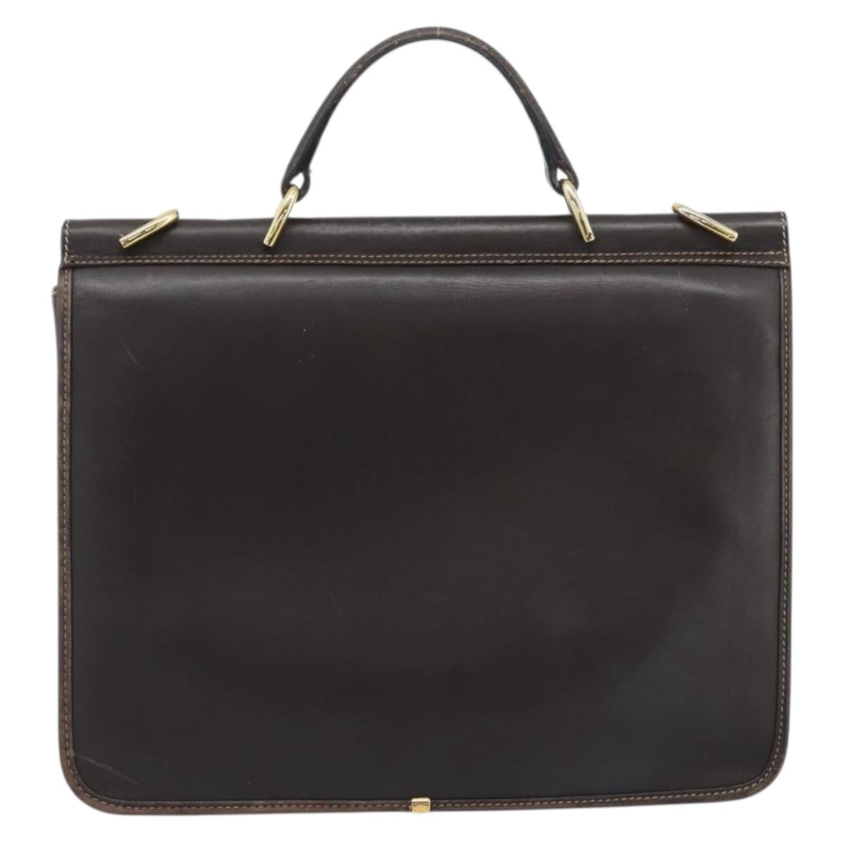GUCCI Hand Bag Suede Brown Gold