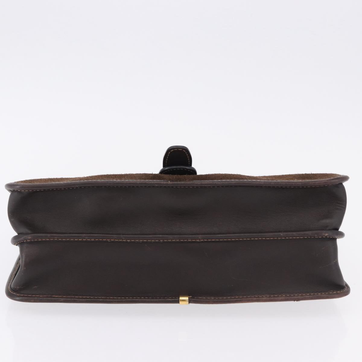 GUCCI Hand Bag Suede Brown Gold