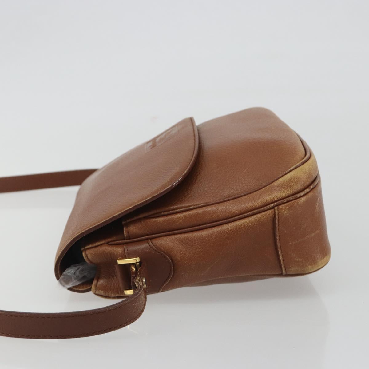 Burberrys Shoulder Bag Leather Brown Gold