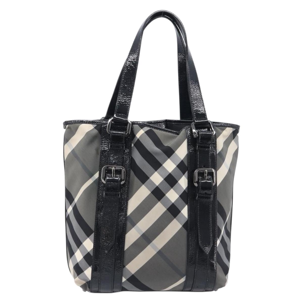 BURBERRY Nova Check Shoulder Bag Nylon Black