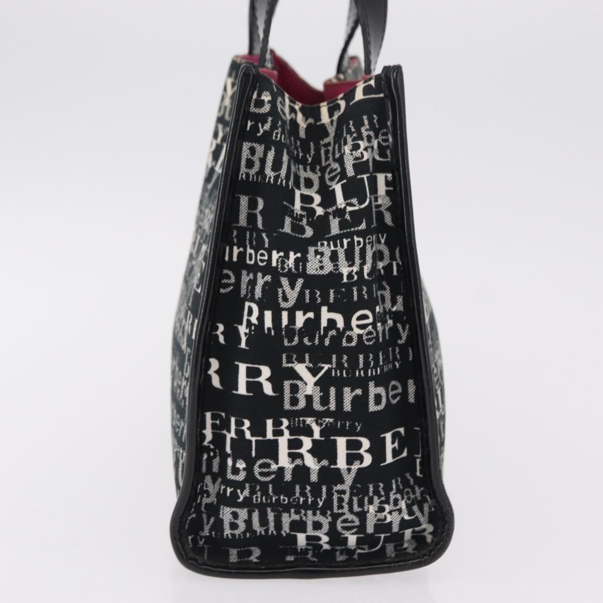 BURBERRY Hand Bag Canvas Black Silver
