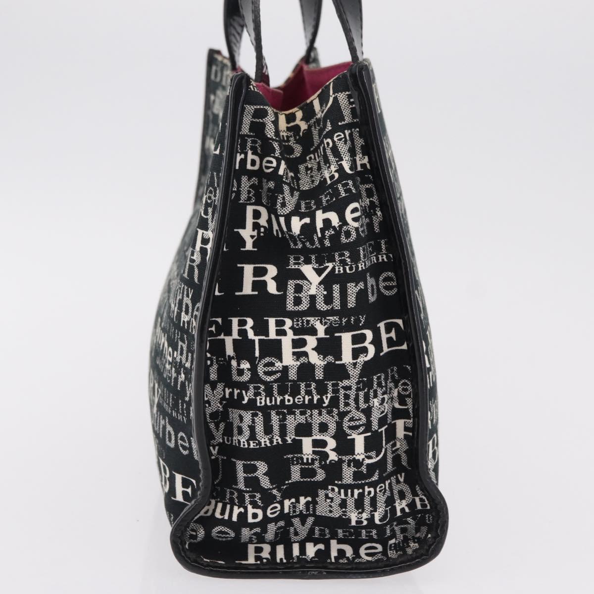 BURBERRY Hand Bag Canvas Black Silver