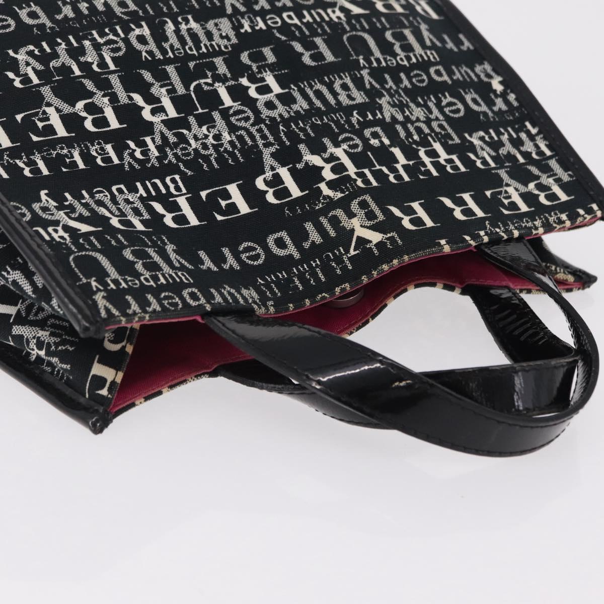 BURBERRY Hand Bag Canvas Black Silver