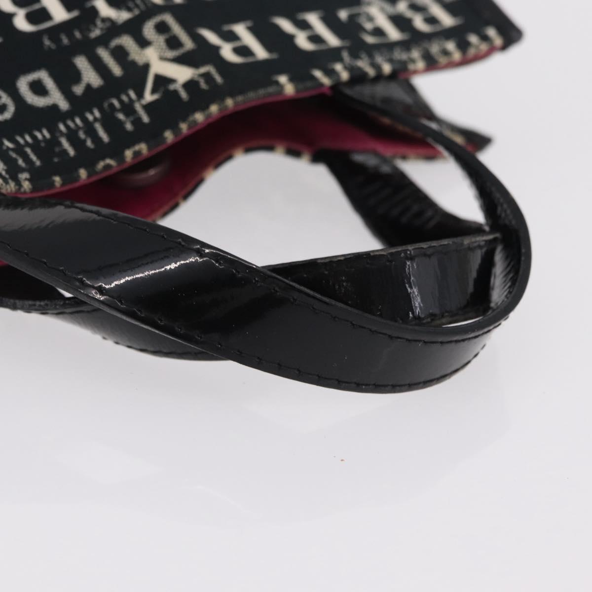 BURBERRY Hand Bag Canvas Black Silver