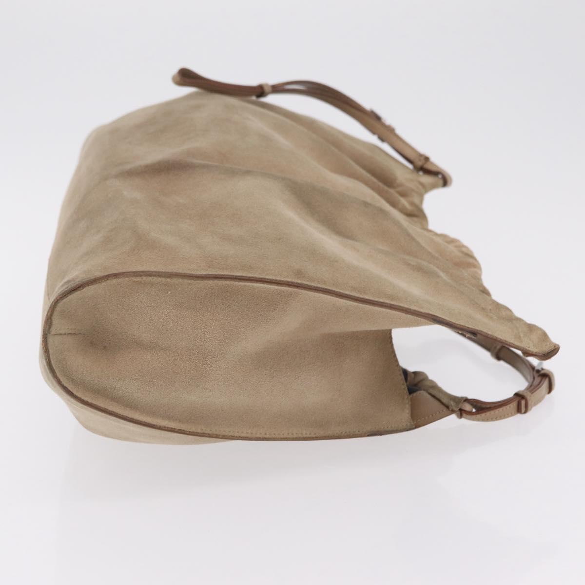 GUCCI Hand Bag Suede Beige 76554