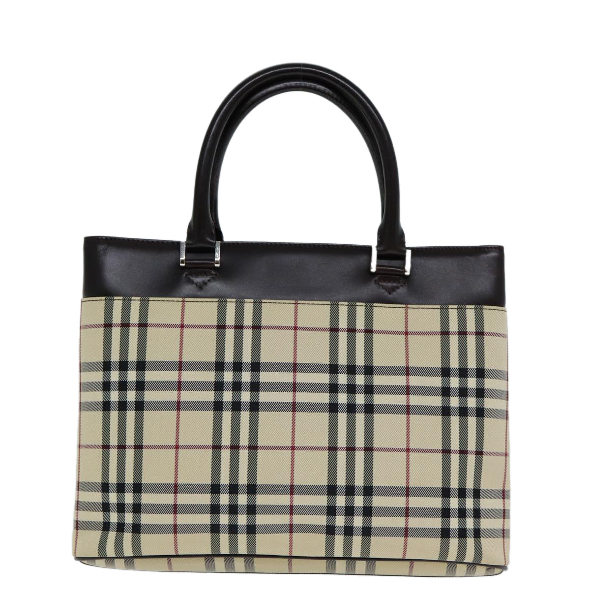 BURBERRY Nova Check Hand Bag Canvas Beige