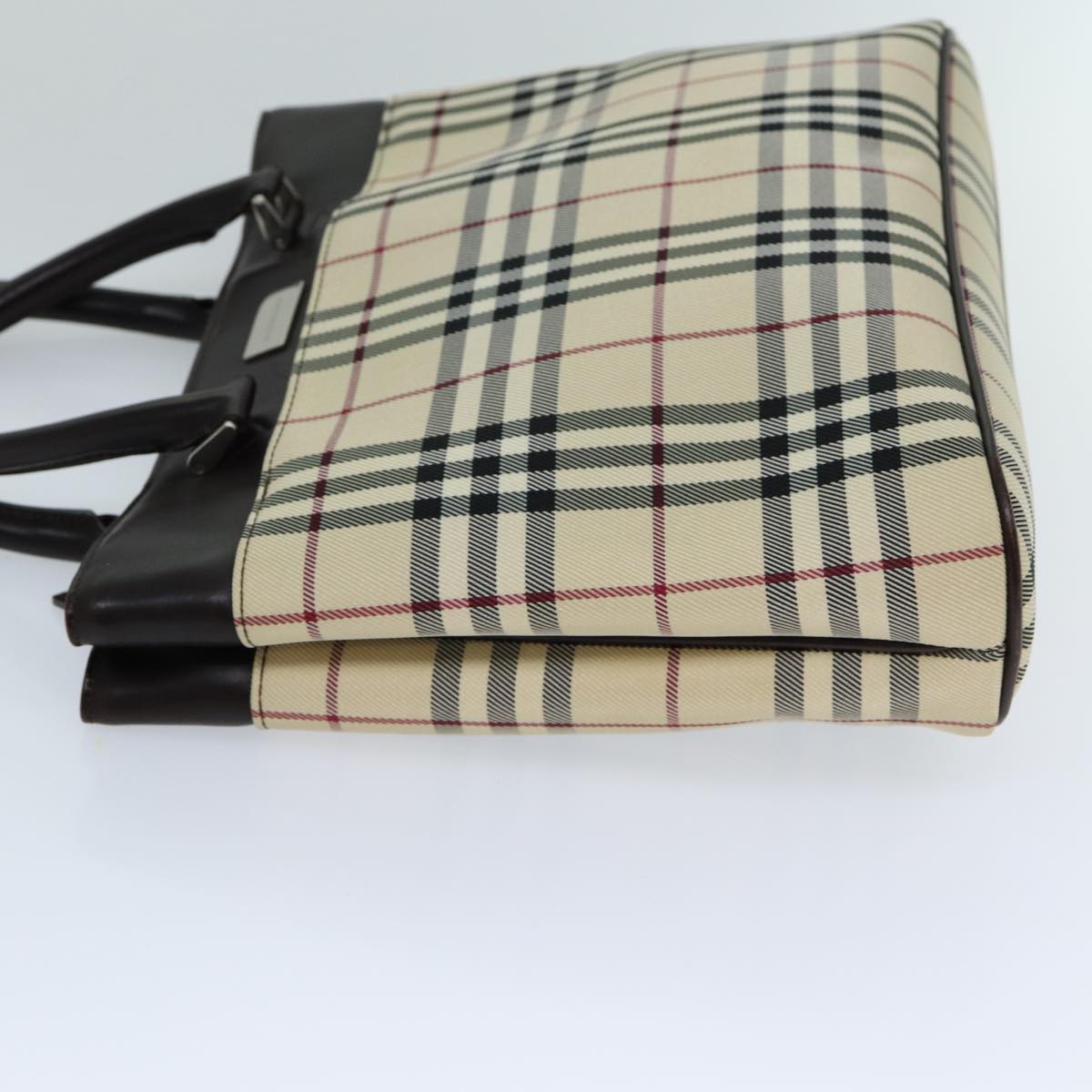 BURBERRY Nova Check Hand Bag Canvas Beige