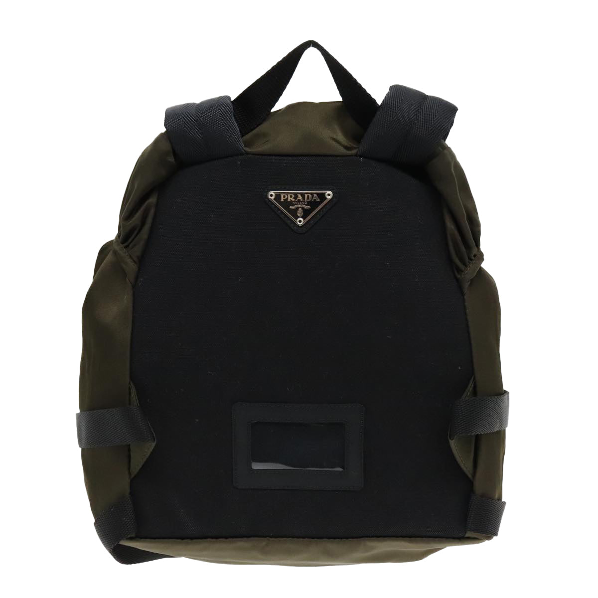 PRADA Backpack Nylon Khaki Silver