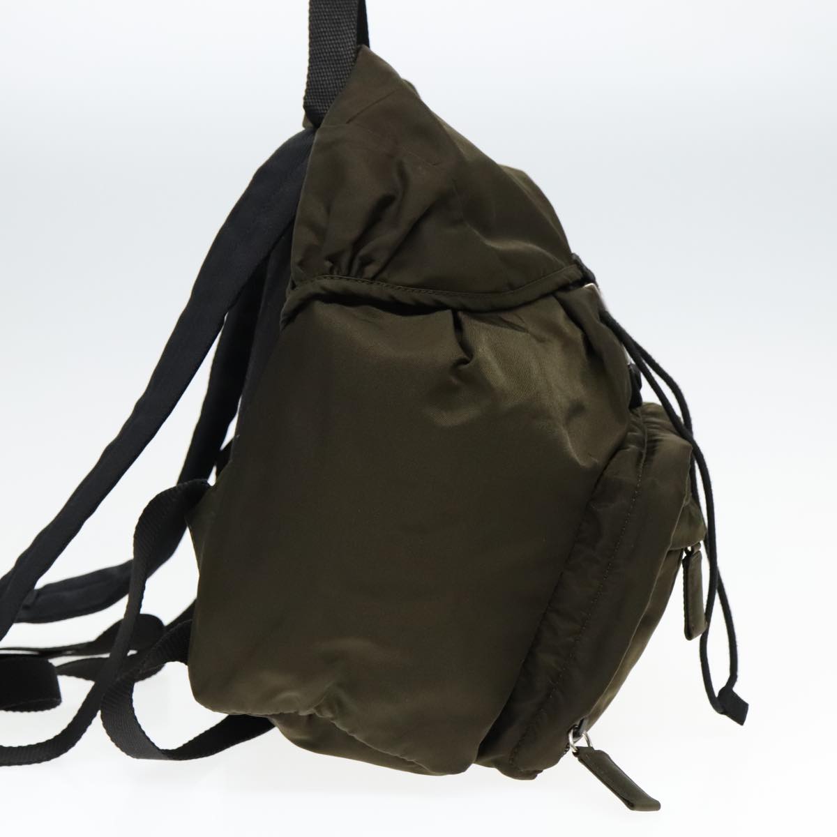 PRADA Backpack Nylon Khaki Silver