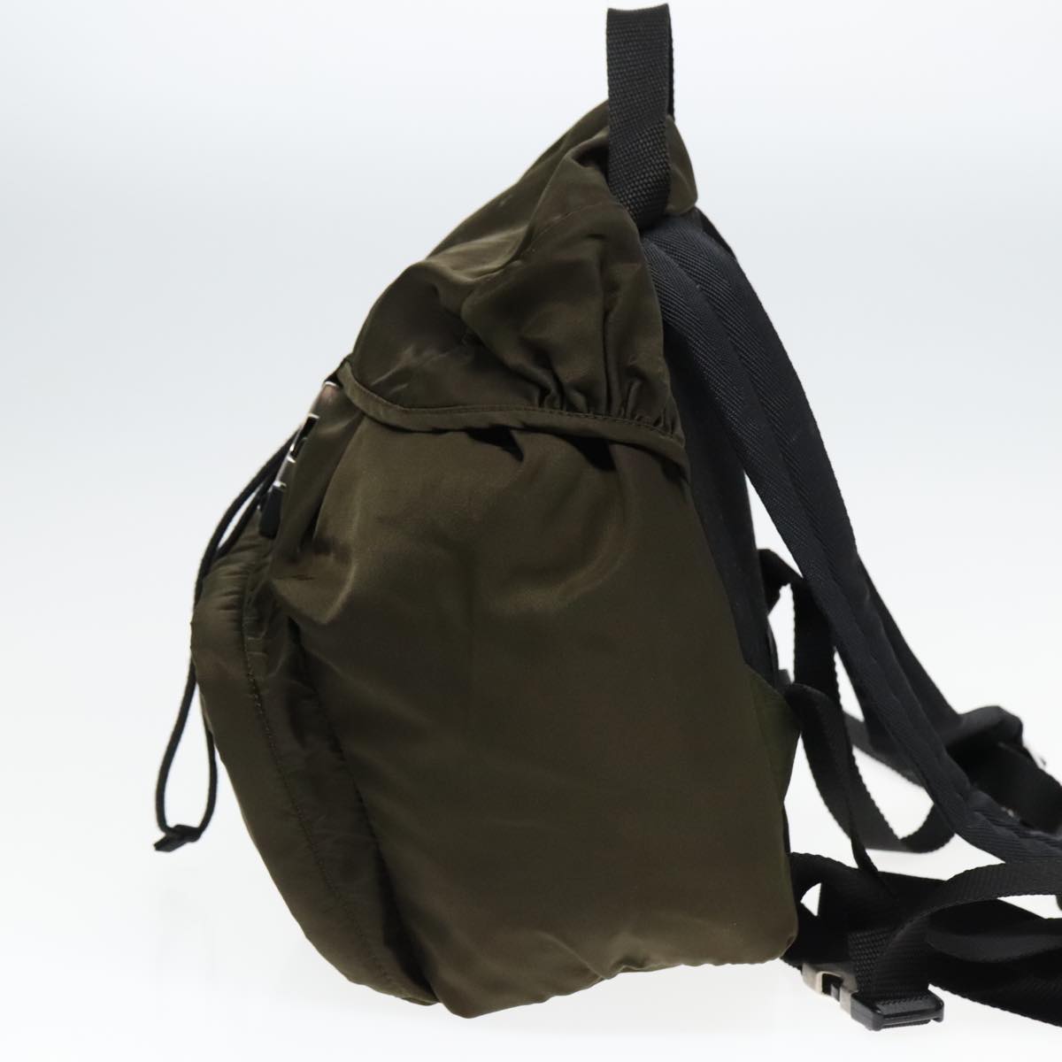 PRADA Backpack Nylon Khaki Silver
