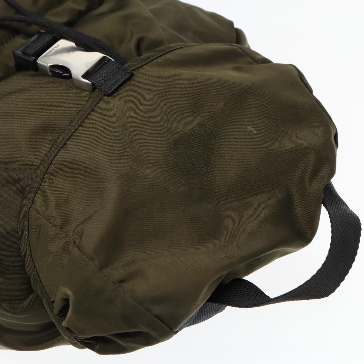PRADA Backpack Nylon Khaki Silver