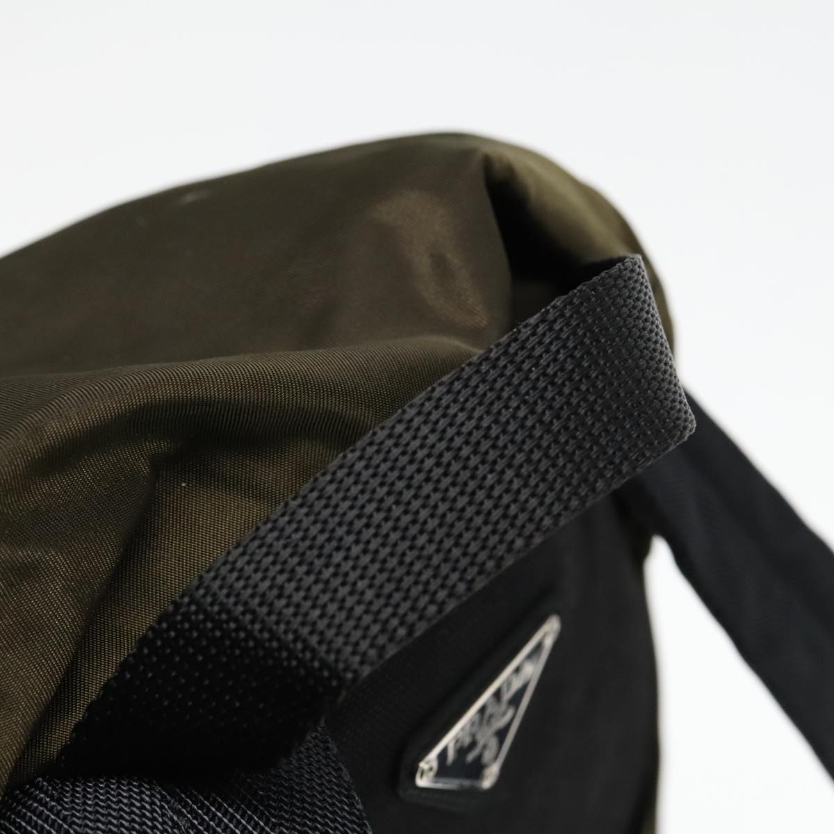 PRADA Backpack Nylon Khaki Silver