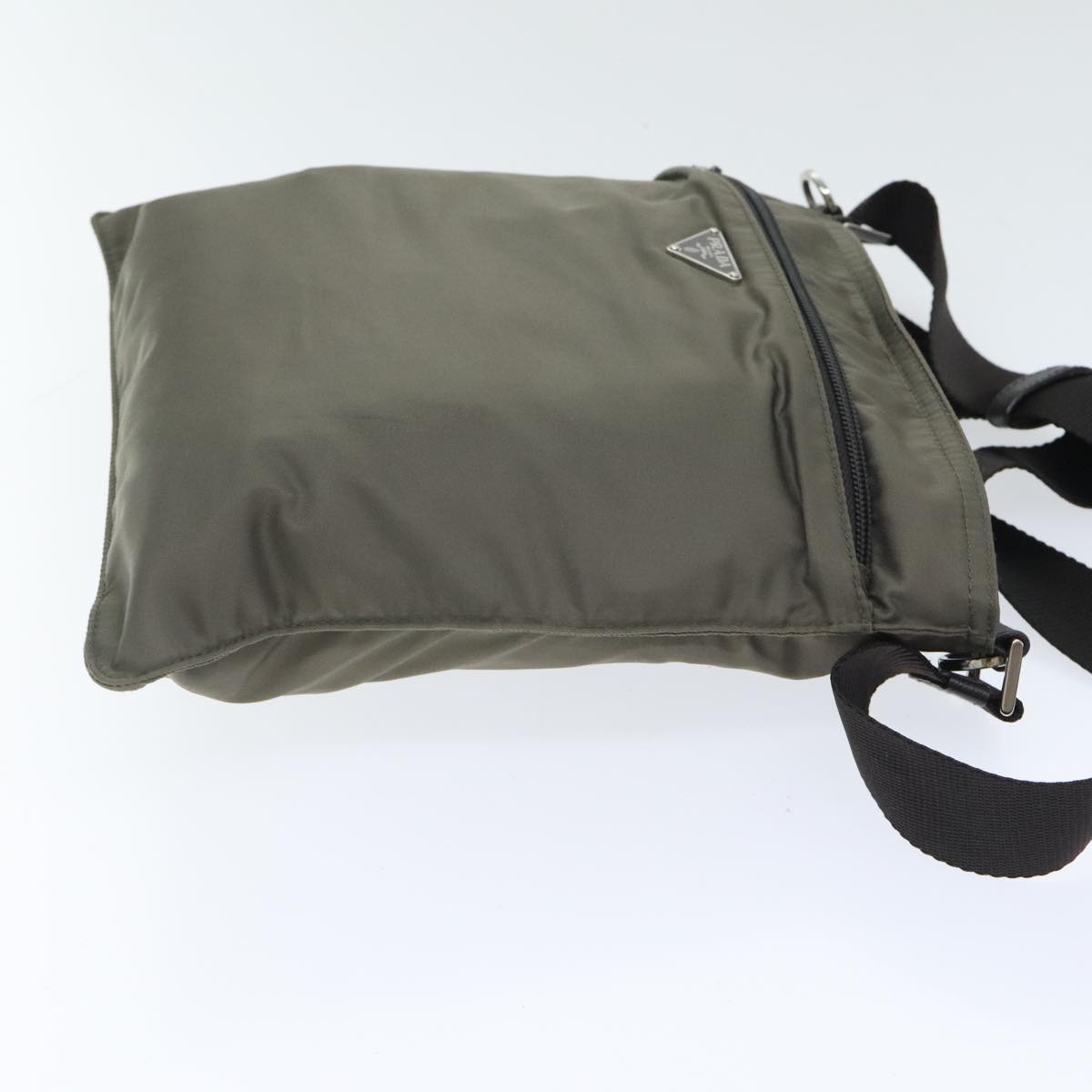 PRADA Shoulder Bag Nylon Gray Silver