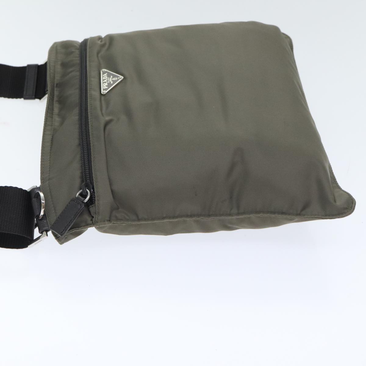 PRADA Shoulder Bag Nylon Gray Silver