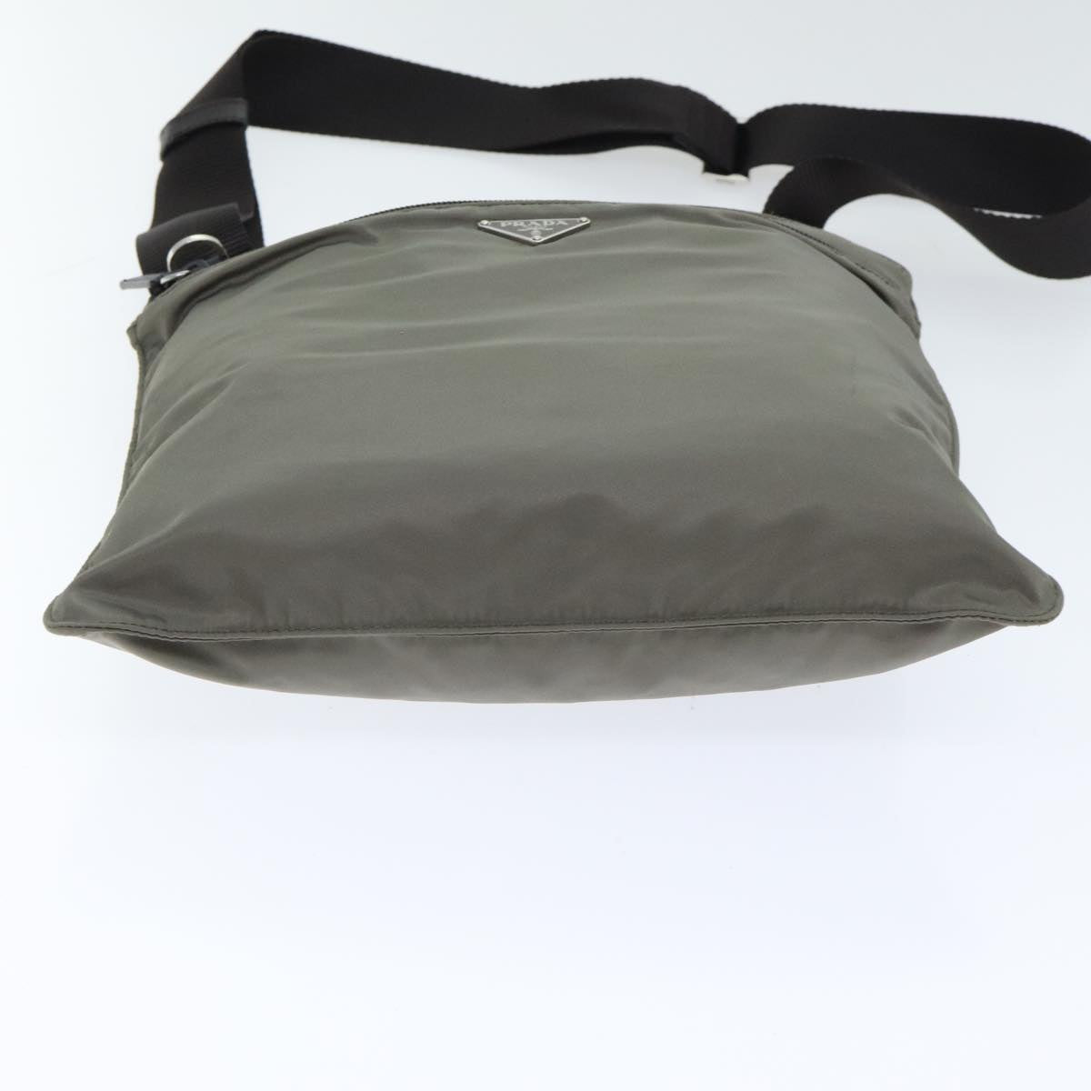PRADA Shoulder Bag Nylon Gray Silver