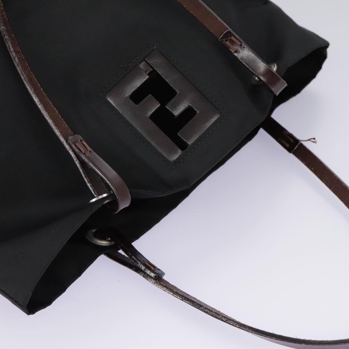 FENDI Hand Bag Nylon Black