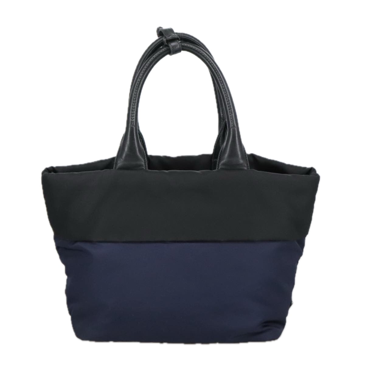 PRADA Hand Bag Nylon Navy Silver