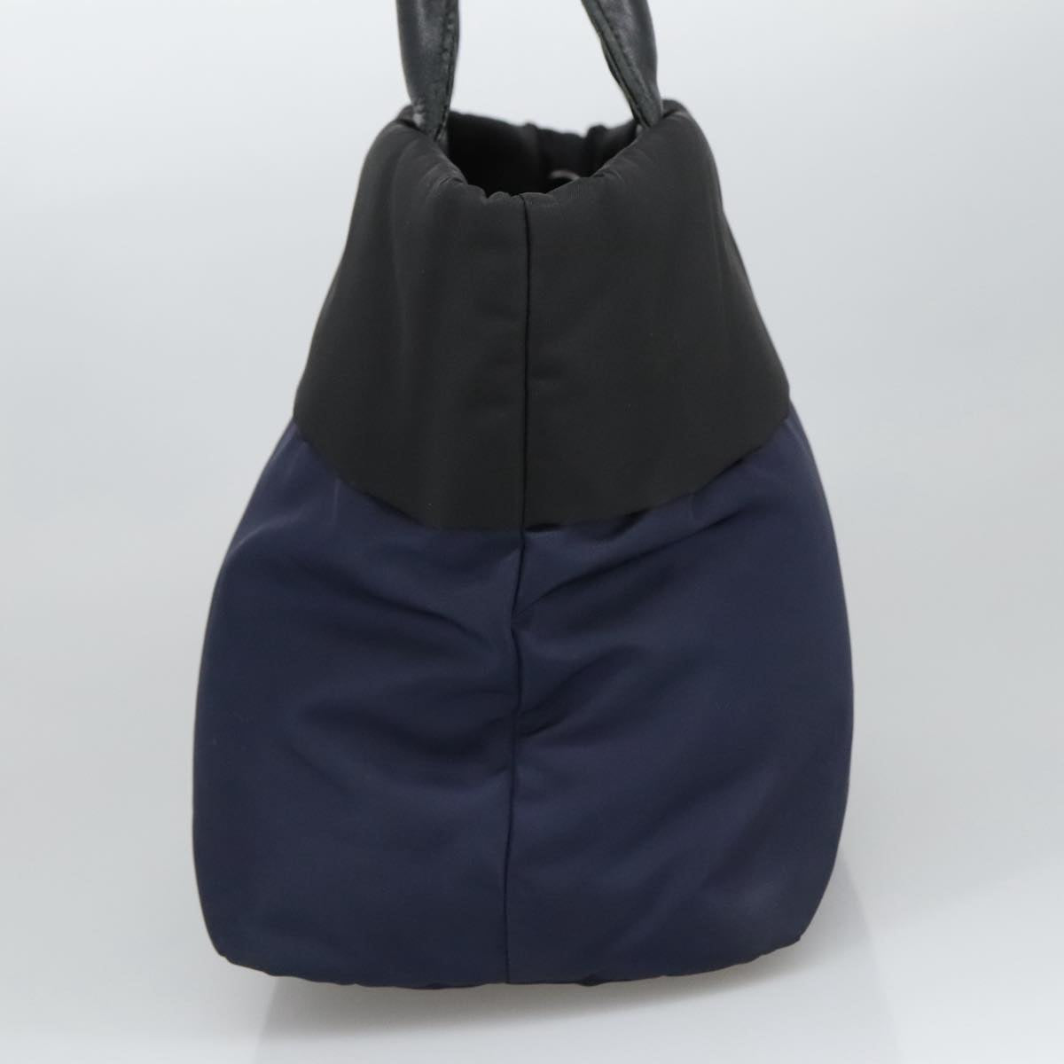 PRADA Hand Bag Nylon Navy Silver