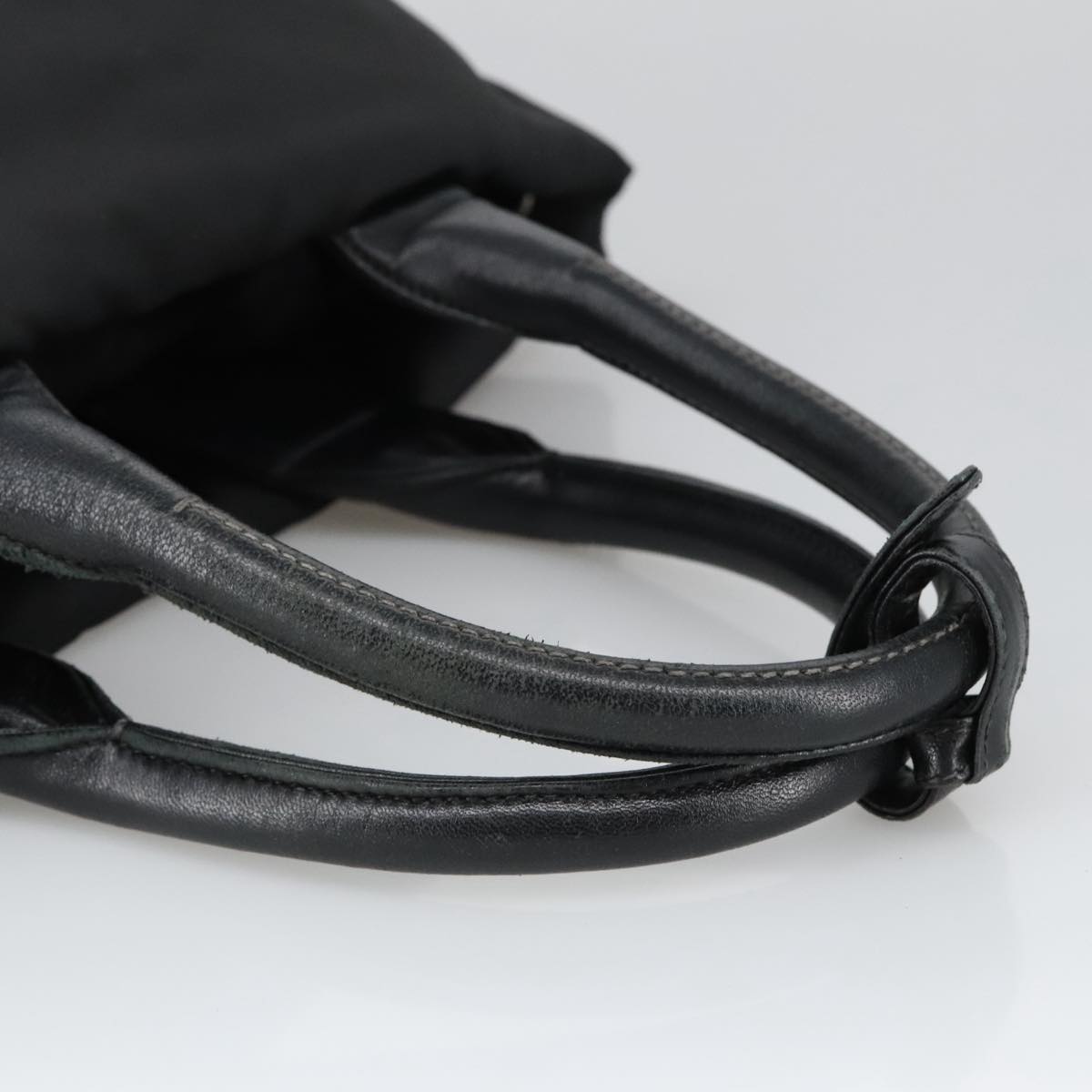 PRADA Hand Bag Nylon Navy Silver