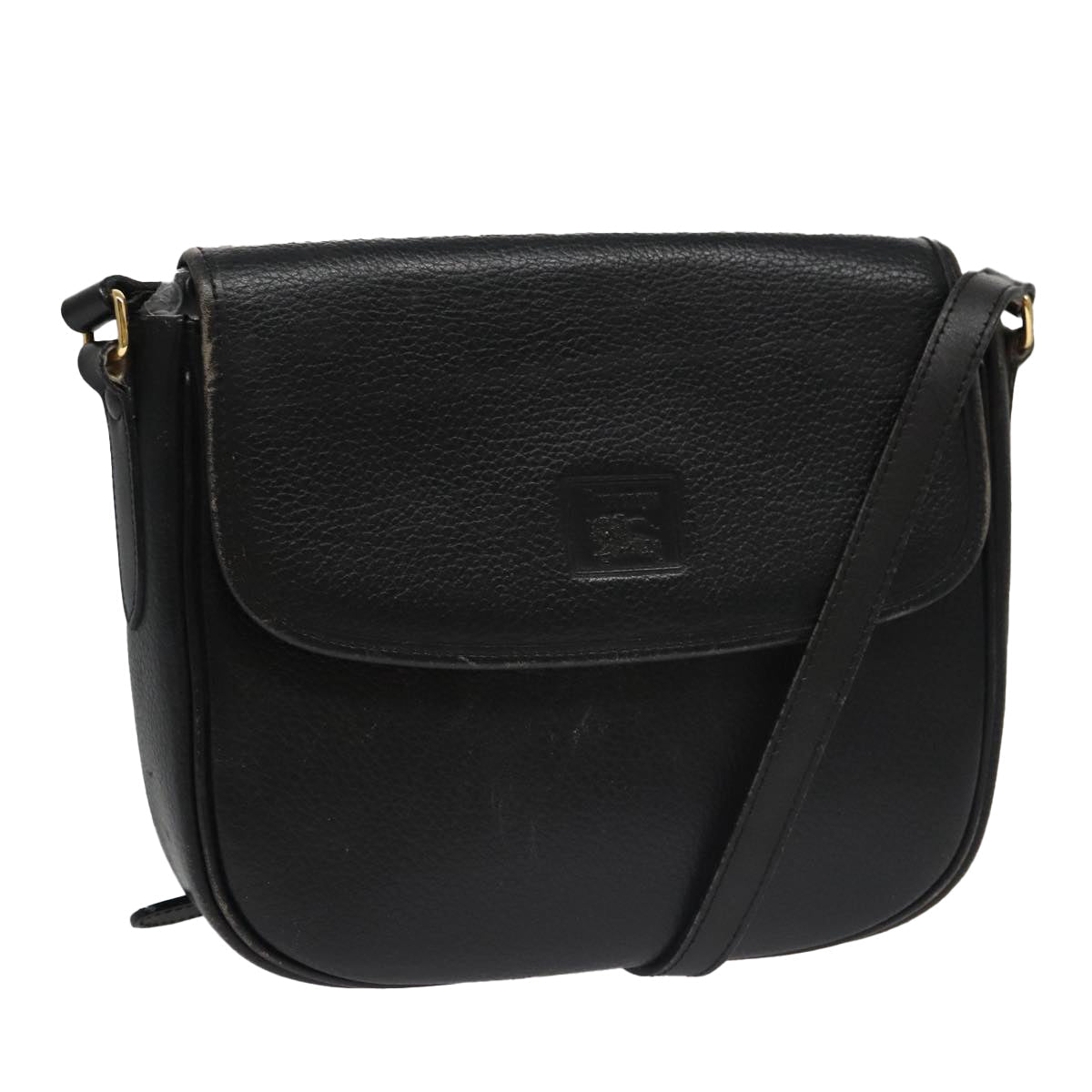 Burberrys Shoulder Bag Leather Black