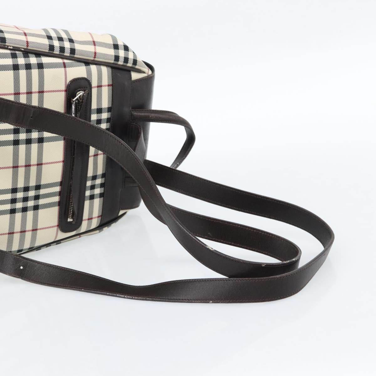 BURBERRY Nova Check Backpack Canvas Beige Brown