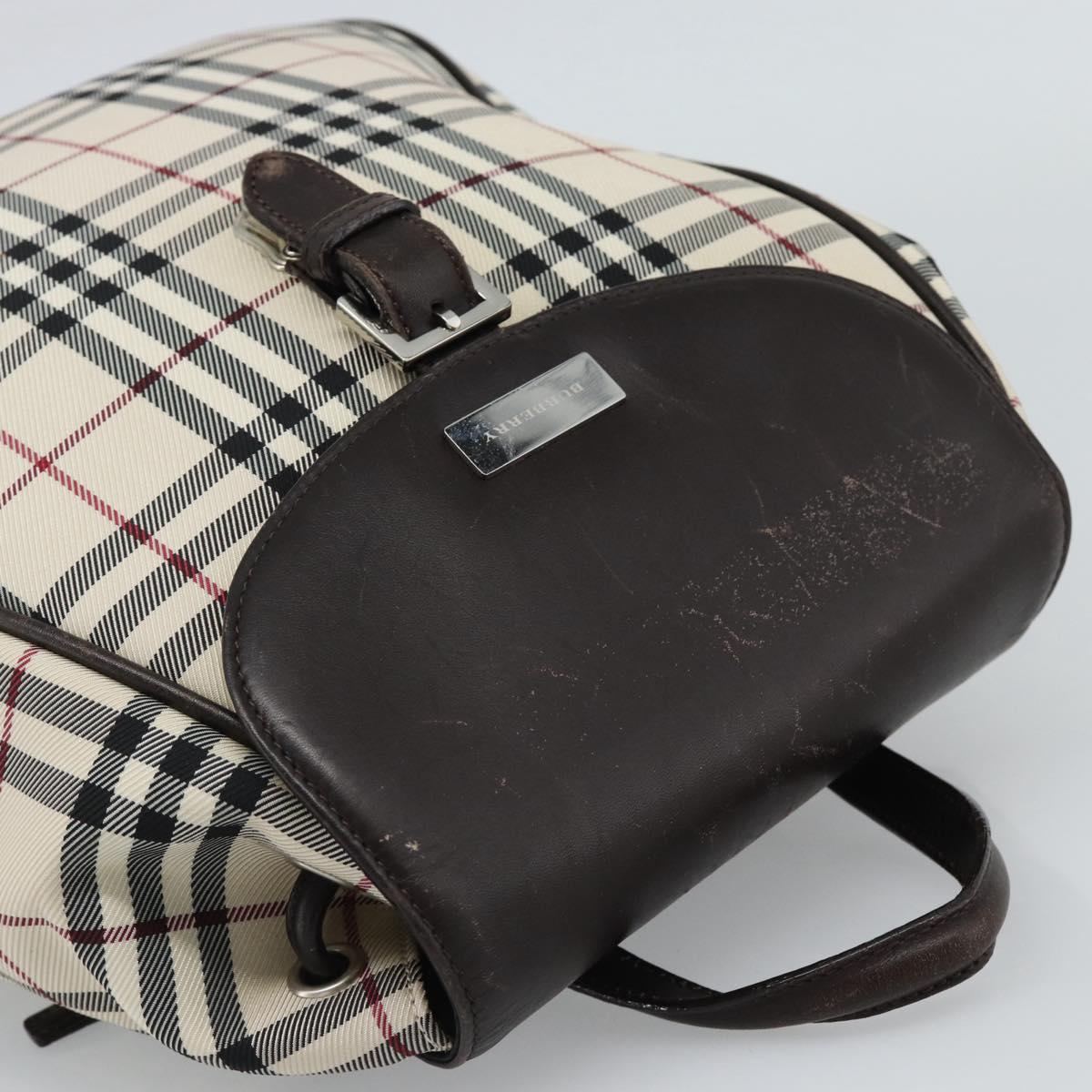 BURBERRY Nova Check Backpack Canvas Beige Brown