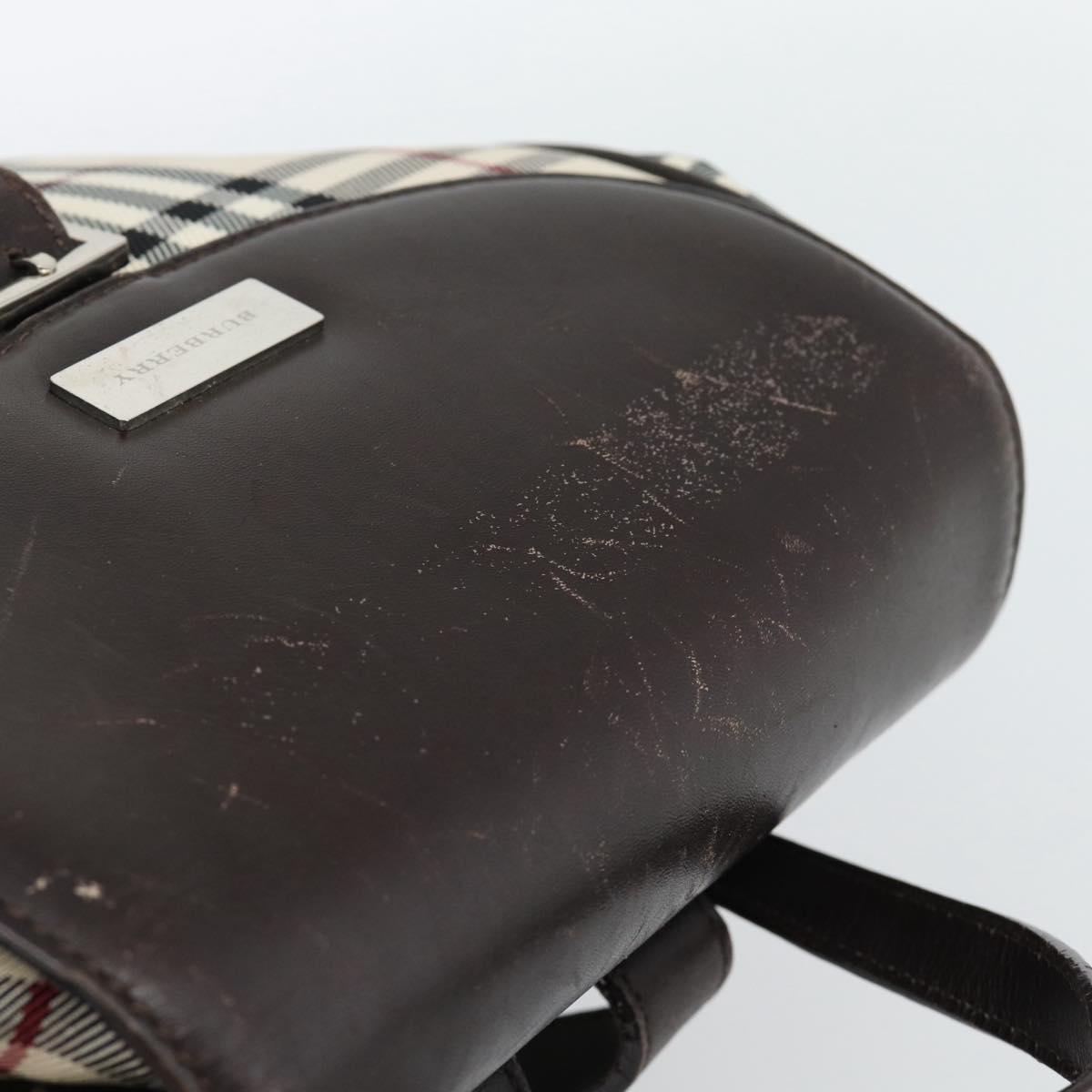 BURBERRY Nova Check Backpack Canvas Beige Brown