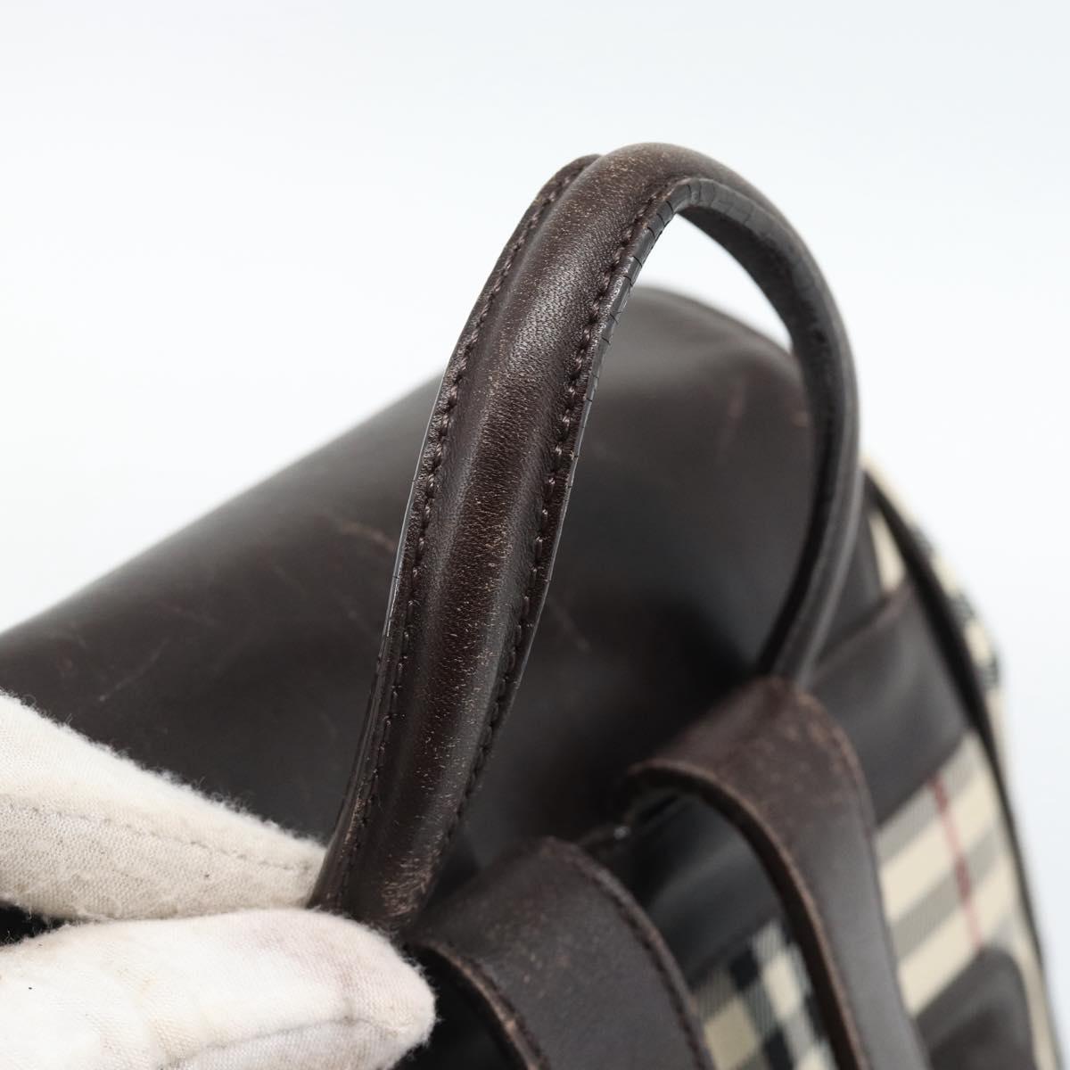 BURBERRY Nova Check Backpack Canvas Beige Brown
