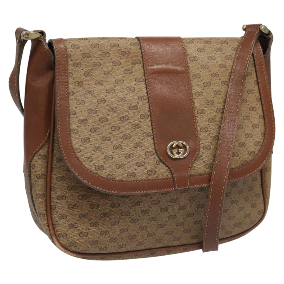 GUCCI Micro GG Canvas Shoulder Bag PVC Beige