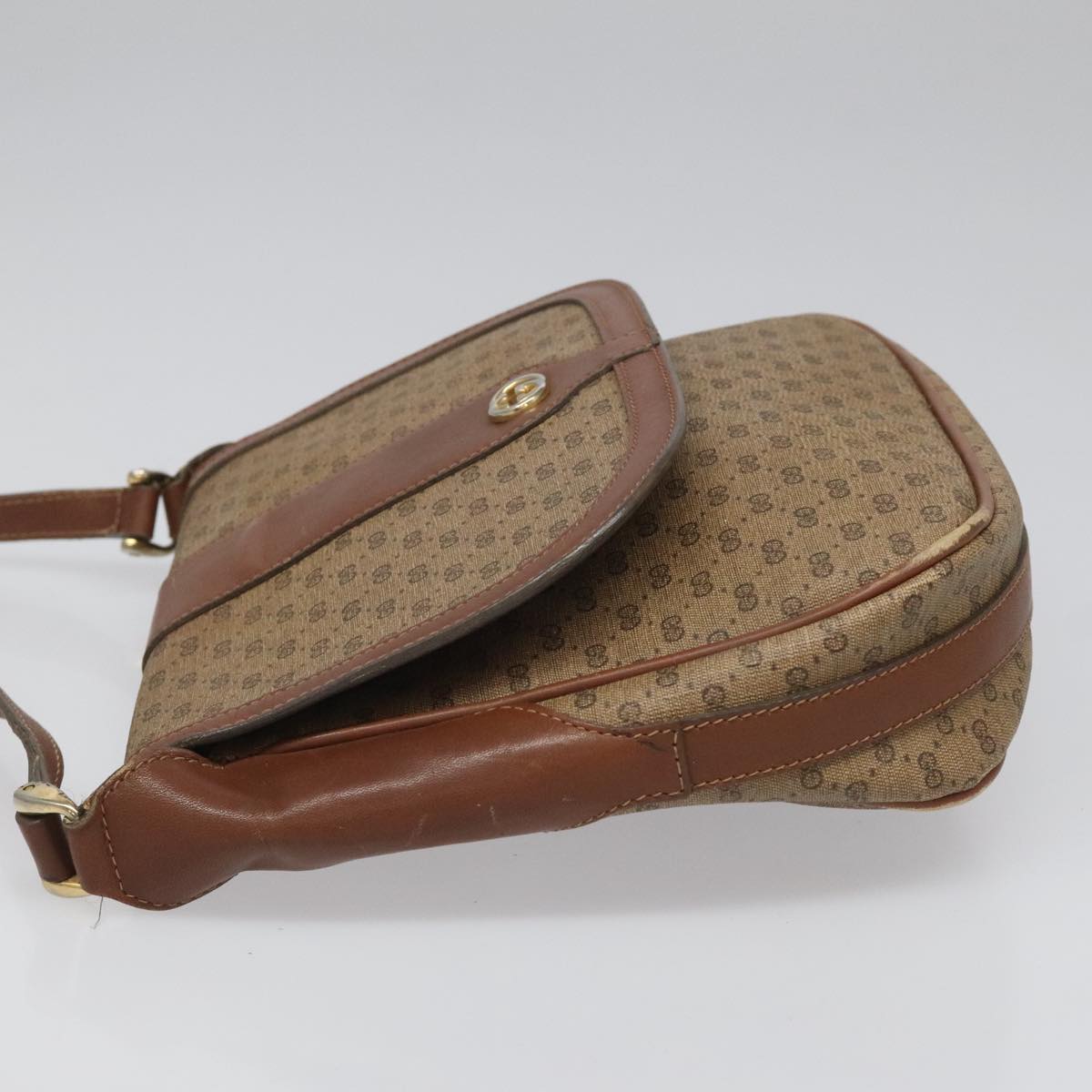 GUCCI Micro GG Canvas Shoulder Bag PVC Beige