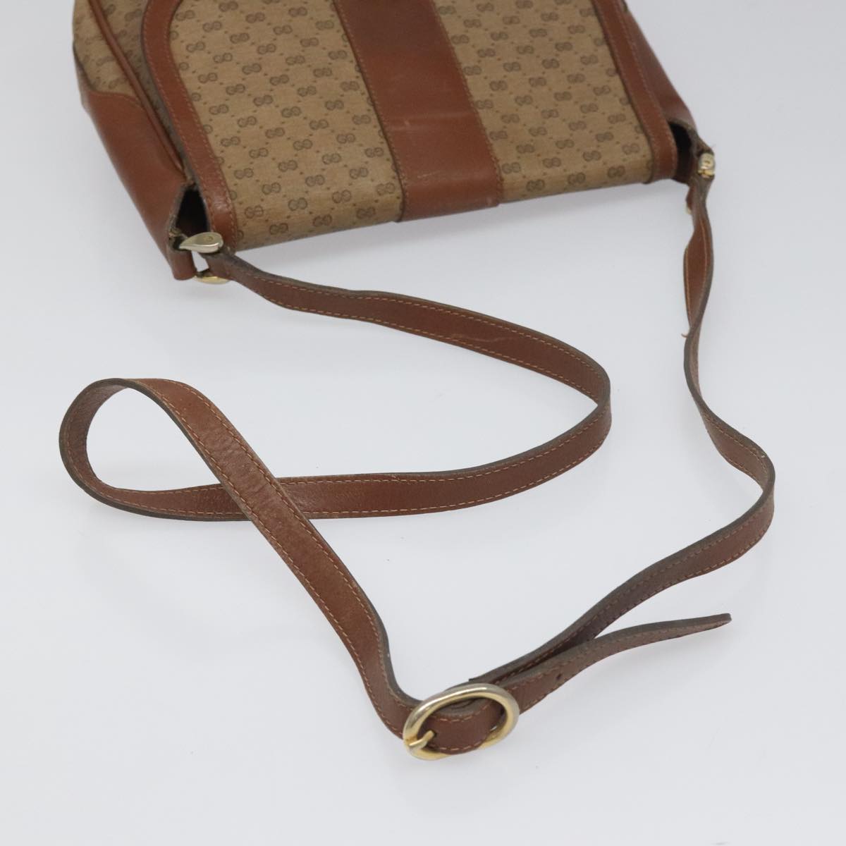 GUCCI Micro GG Canvas Shoulder Bag PVC Beige