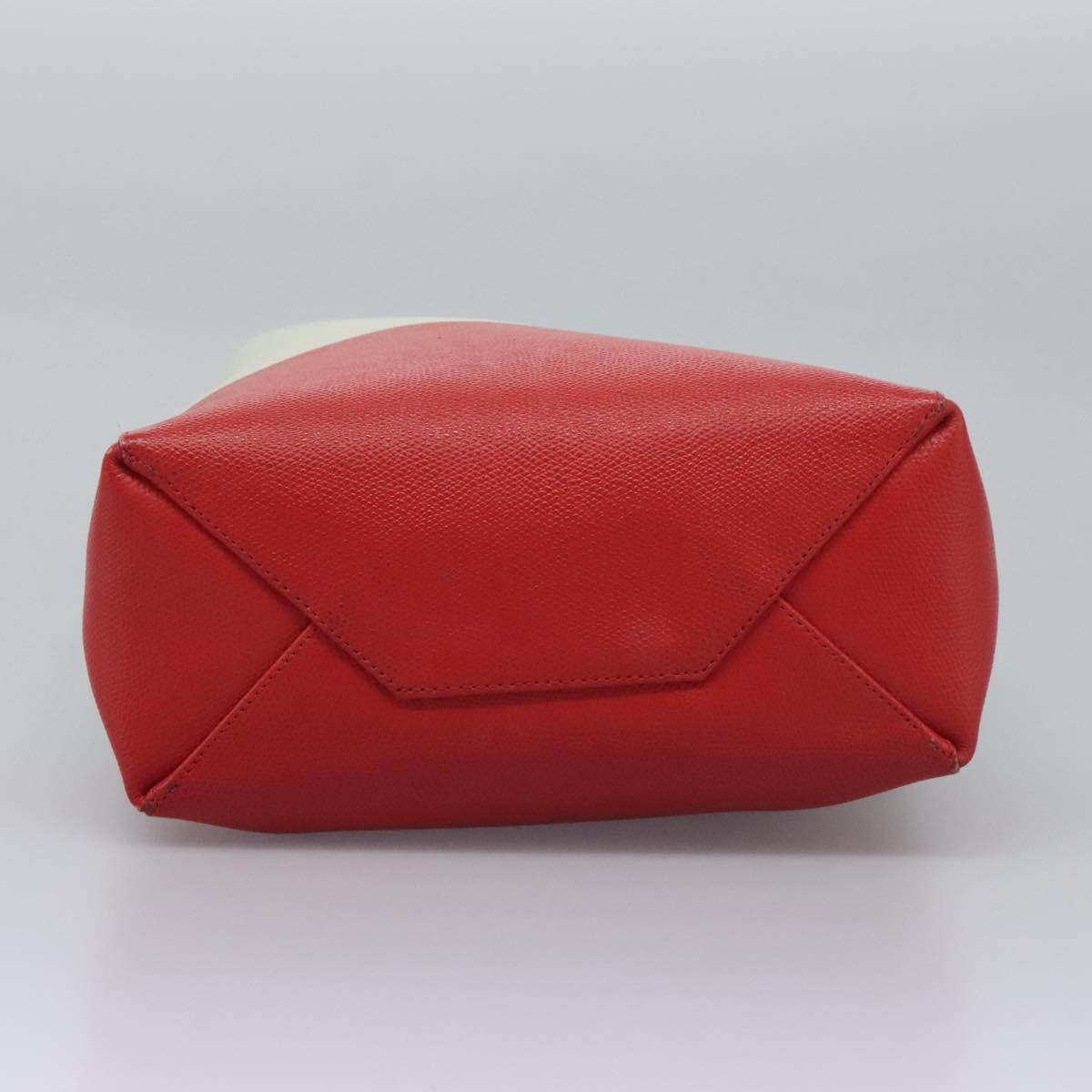CELINE Tote Bag Leather 2way Red