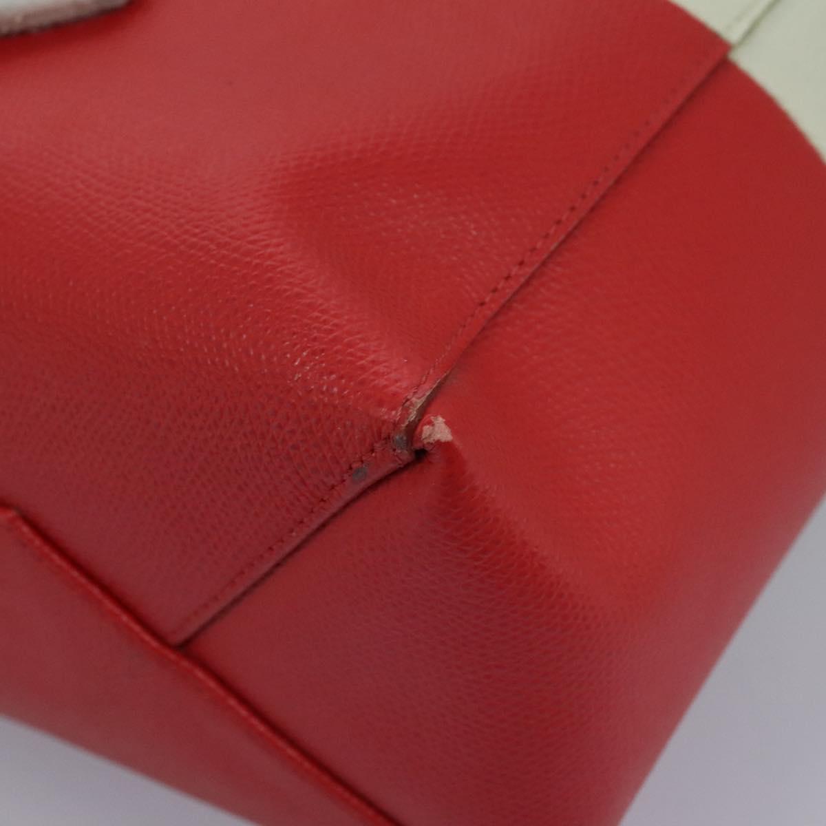 CELINE Tote Bag Leather 2way Red