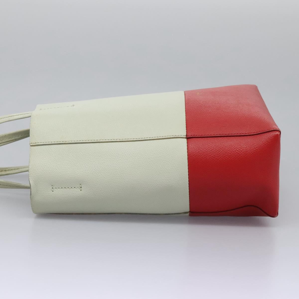 CELINE Tote Bag Leather 2way Red