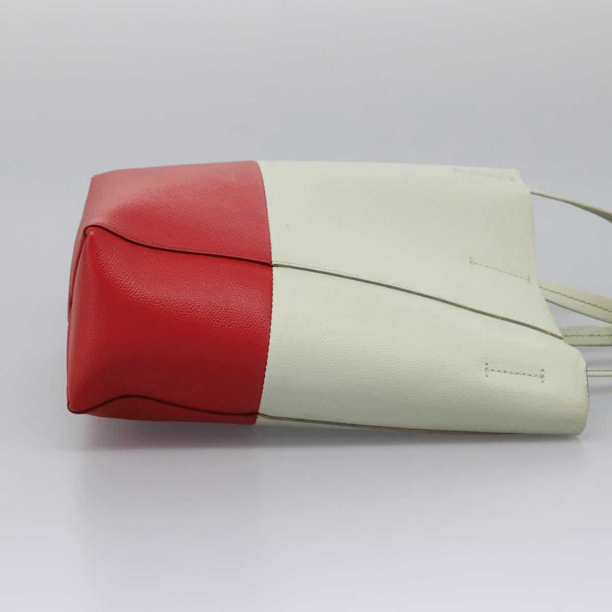 CELINE Tote Bag Leather 2way Red