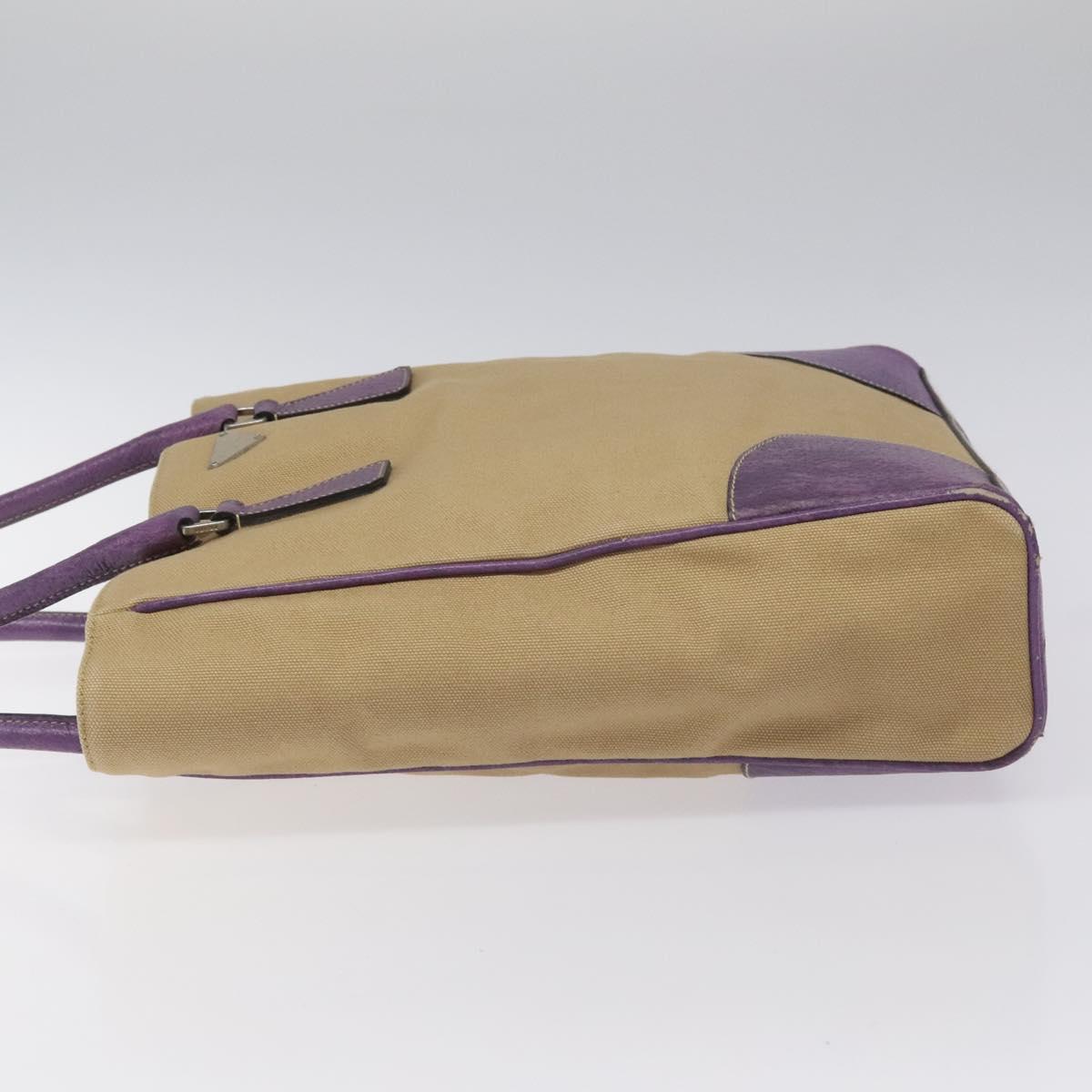 PRADA Tote Bag Canvas Beige