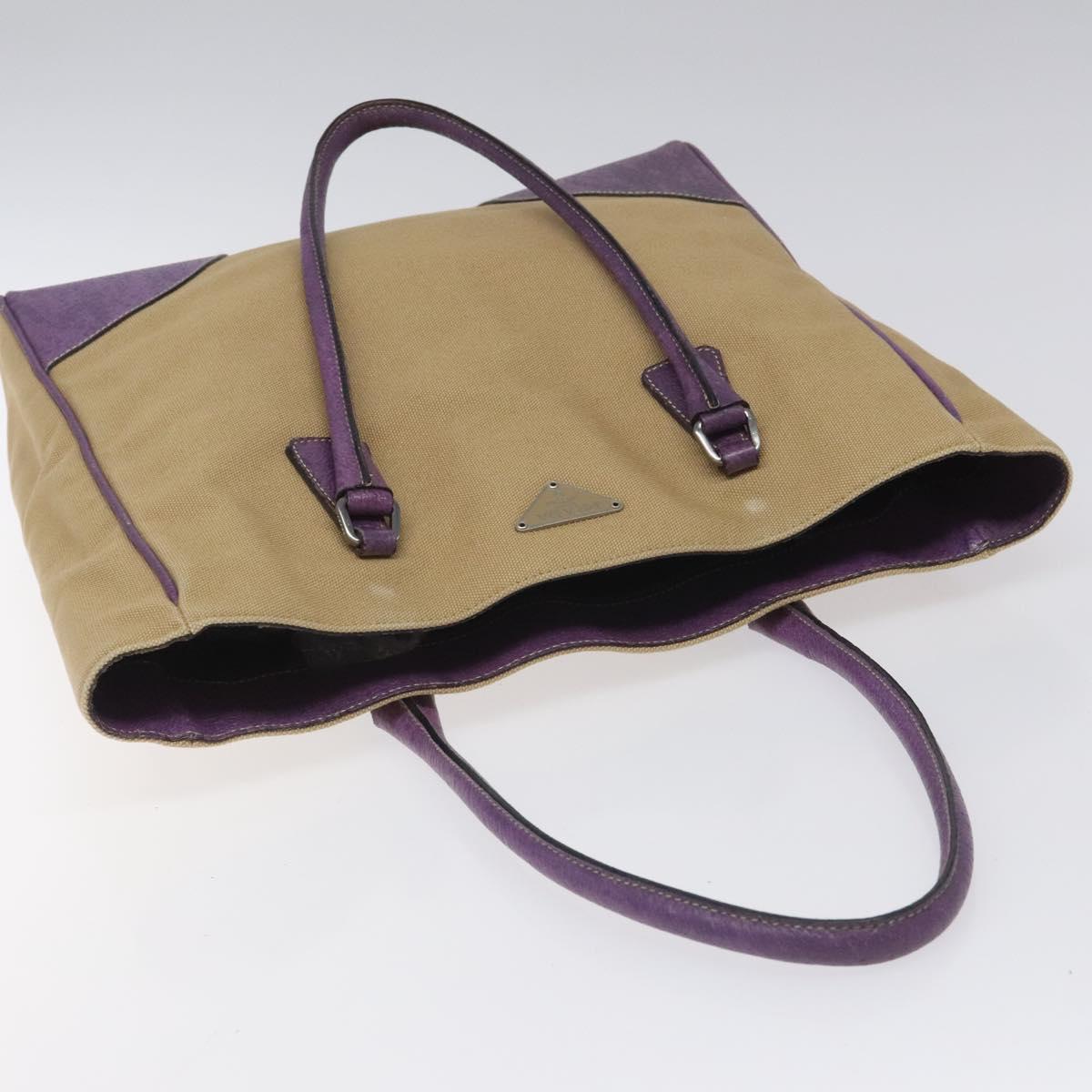 PRADA Tote Bag Canvas Beige