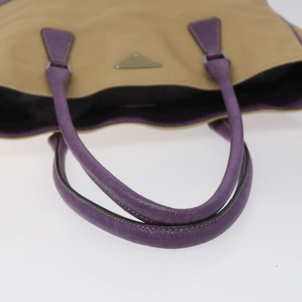 PRADA Tote Bag Canvas Beige