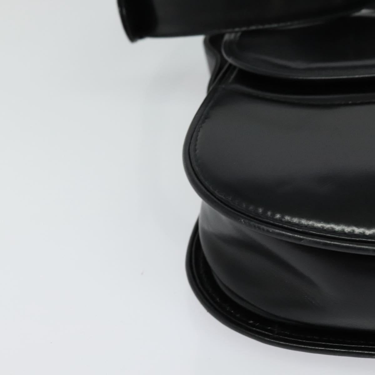 GUCCI Shoulder Bag Leather Black Gold