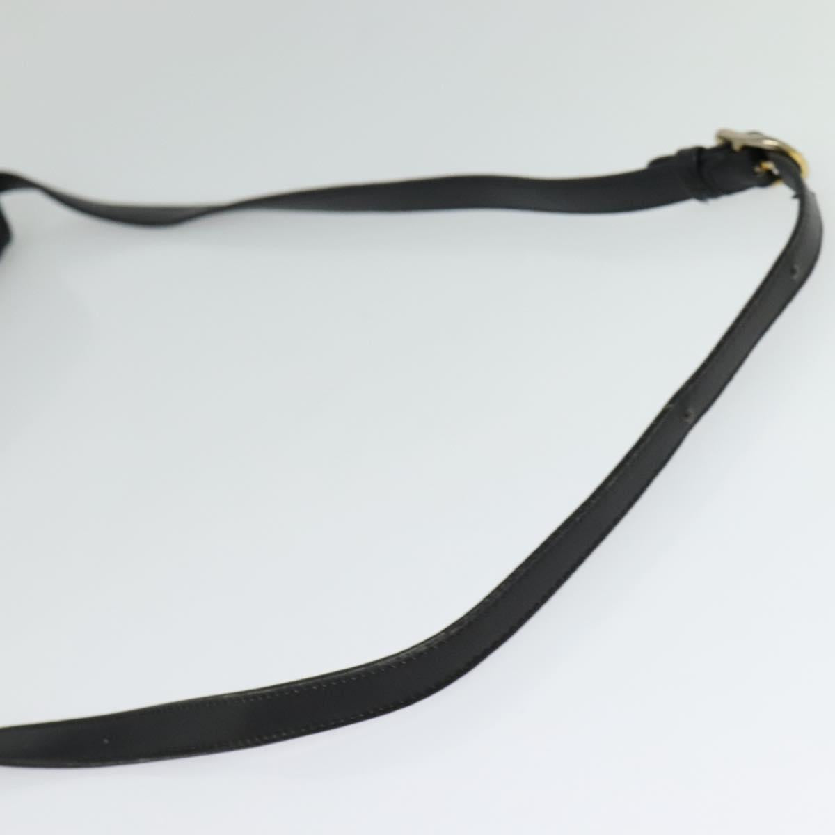 GUCCI Shoulder Bag Leather Black Gold