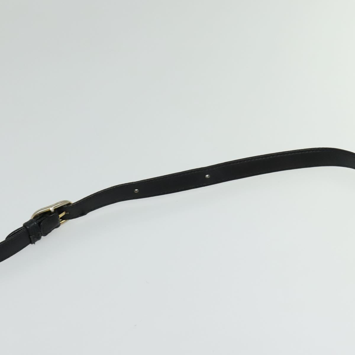 GUCCI Shoulder Bag Leather Black Gold