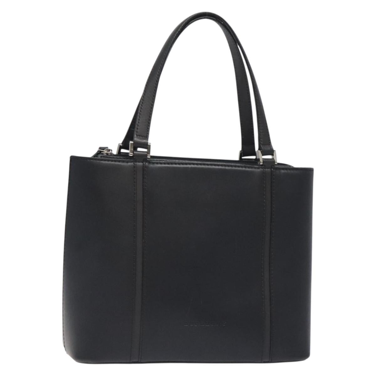 BURBERRY Hand Bag Leather Black Silver