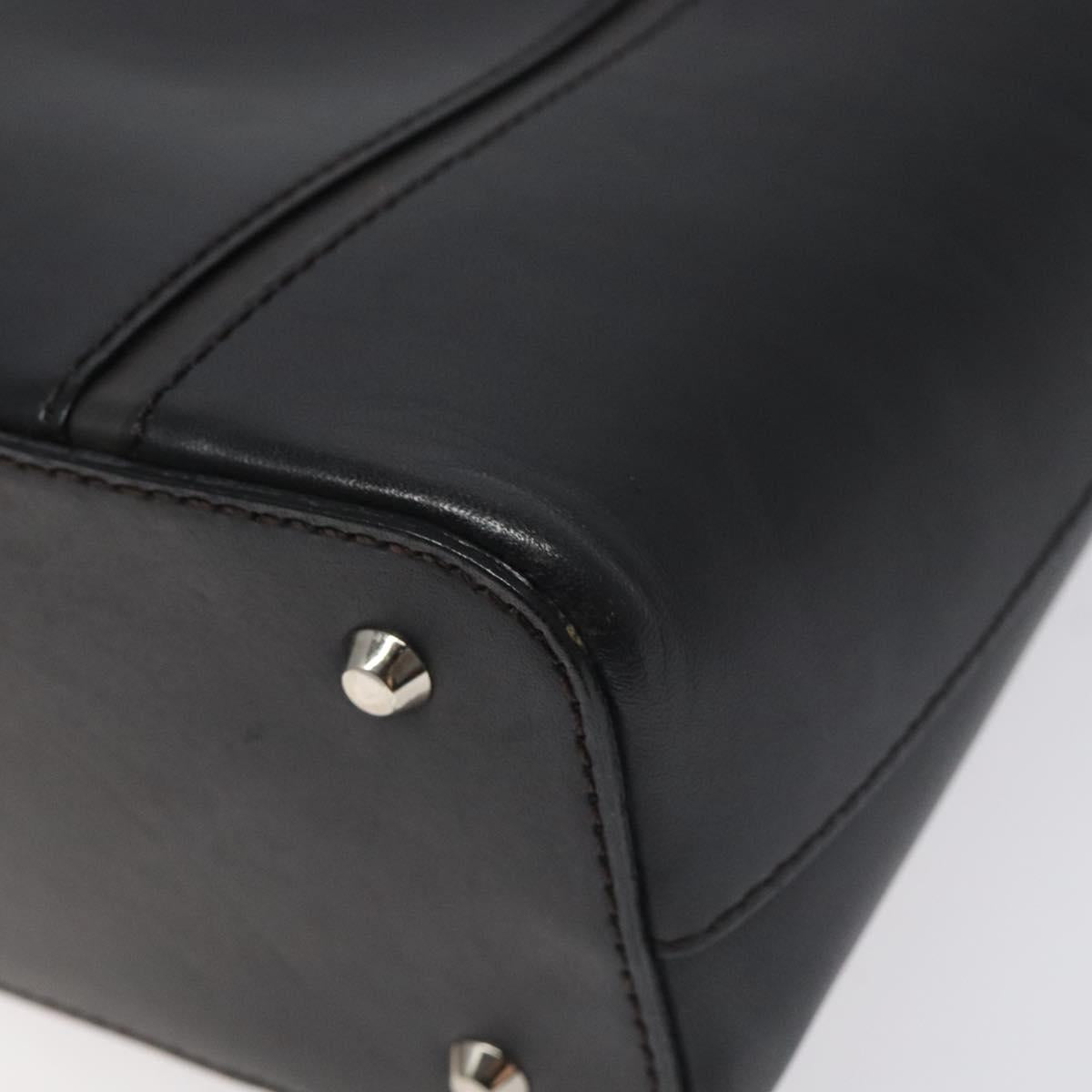 BURBERRY Hand Bag Leather Black Silver