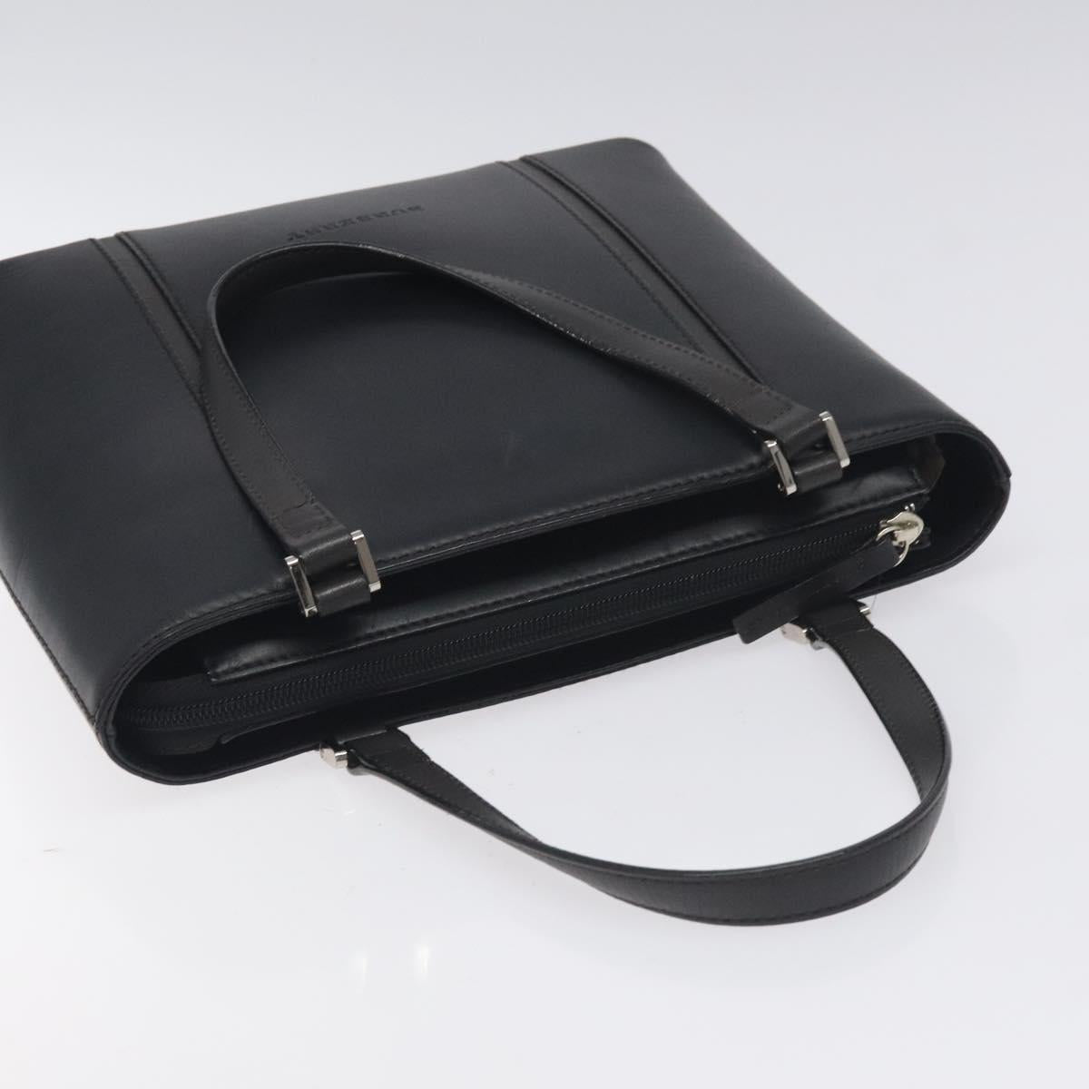 BURBERRY Hand Bag Leather Black Silver
