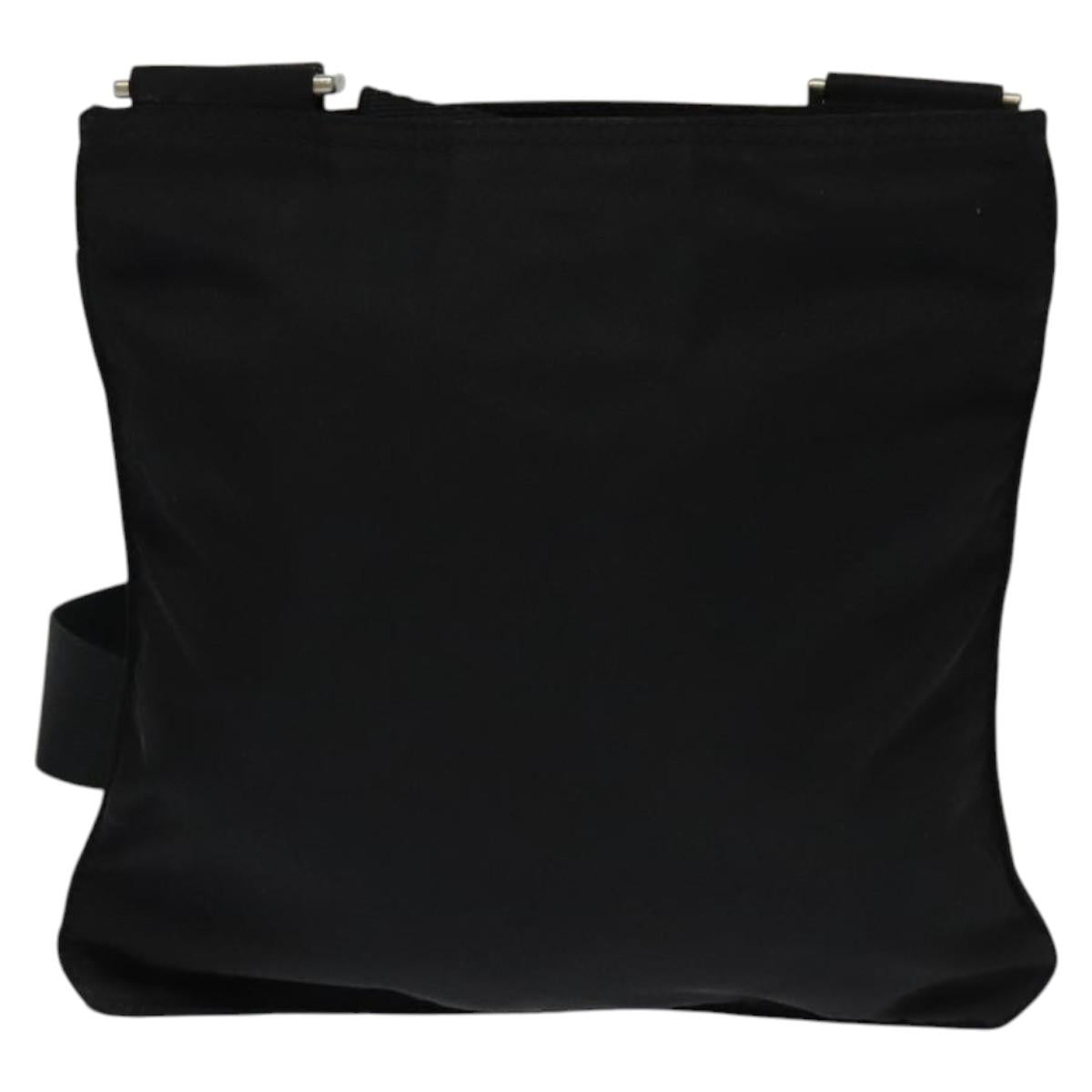 PRADA Shoulder Bag Nylon Black Silver