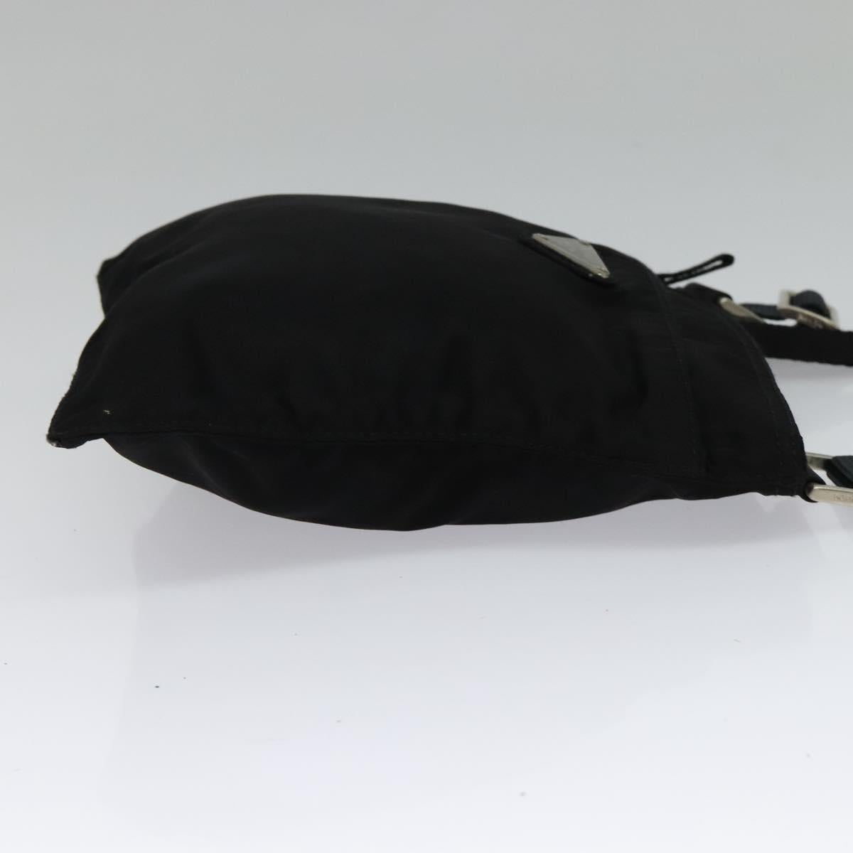 PRADA Shoulder Bag Nylon Black Silver