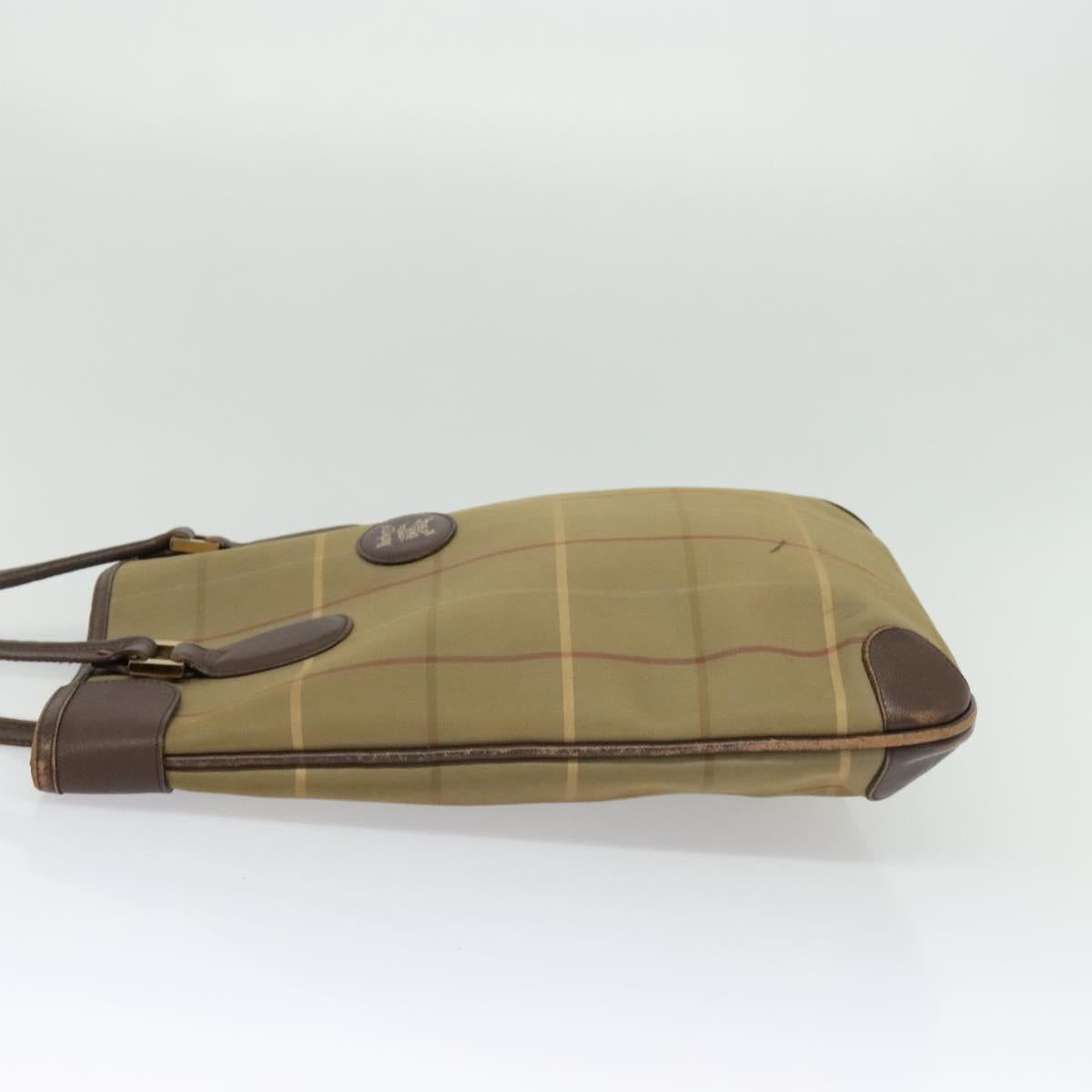 Burberrys Nova Check Tote Bag Canvas Beige Gold